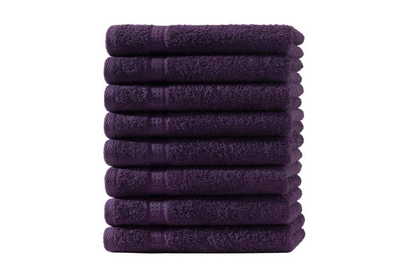 Devior Gästehandtücher 8er Set 30x50 – Weiche Baumwoll Gästehandtücher mit Bordüre, saugstark, 100% Baumwolle (Spar-Set), schnelltrocknend, ideal fürs Gästebad & kleine Handtuchhalter von Devior