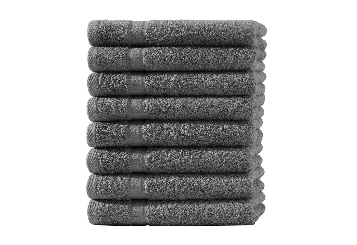 Devior Gästehandtücher 8er Set 30x50 – Weiche Baumwoll Gästehandtücher mit Bordüre, saugstark, 100% Baumwolle (Spar-Set), schnelltrocknend, ideal fürs Gästebad & kleine Handtuchhalter von Devior