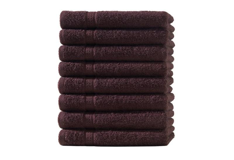 Devior Gästehandtücher 8er Set 30x50 – Weiche Baumwoll Gästehandtücher mit Bordüre, saugstark, 100% Baumwolle (Spar-Set), schnelltrocknend, ideal fürs Gästebad & kleine Handtuchhalter von Devior