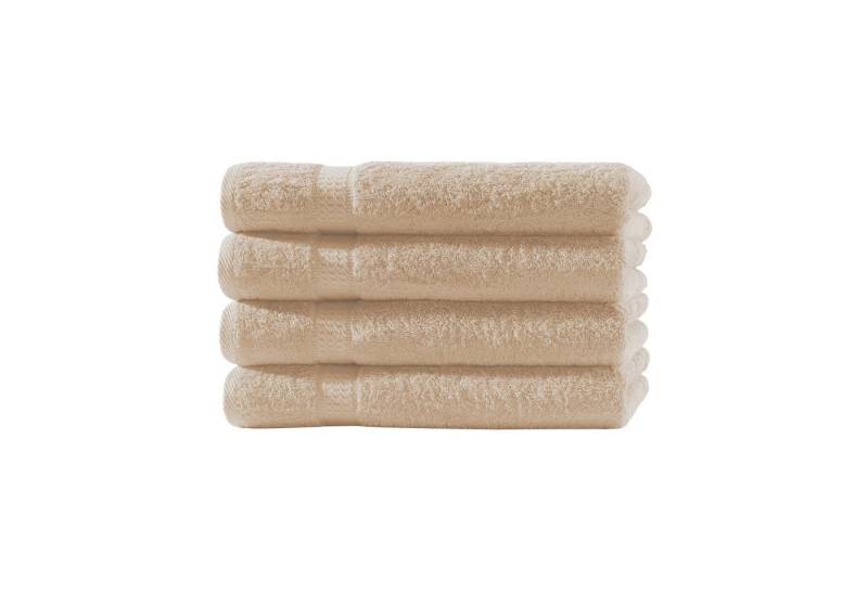 Devior Handtücher 4er Set 50x100 – Flauschige Baumwollhandtücher in Hotelqualität, 100% Baumwolle (Spar-Set), saugstark, schnelltrocknend, pflegeleicht & langlebig mit Bordüre von Devior