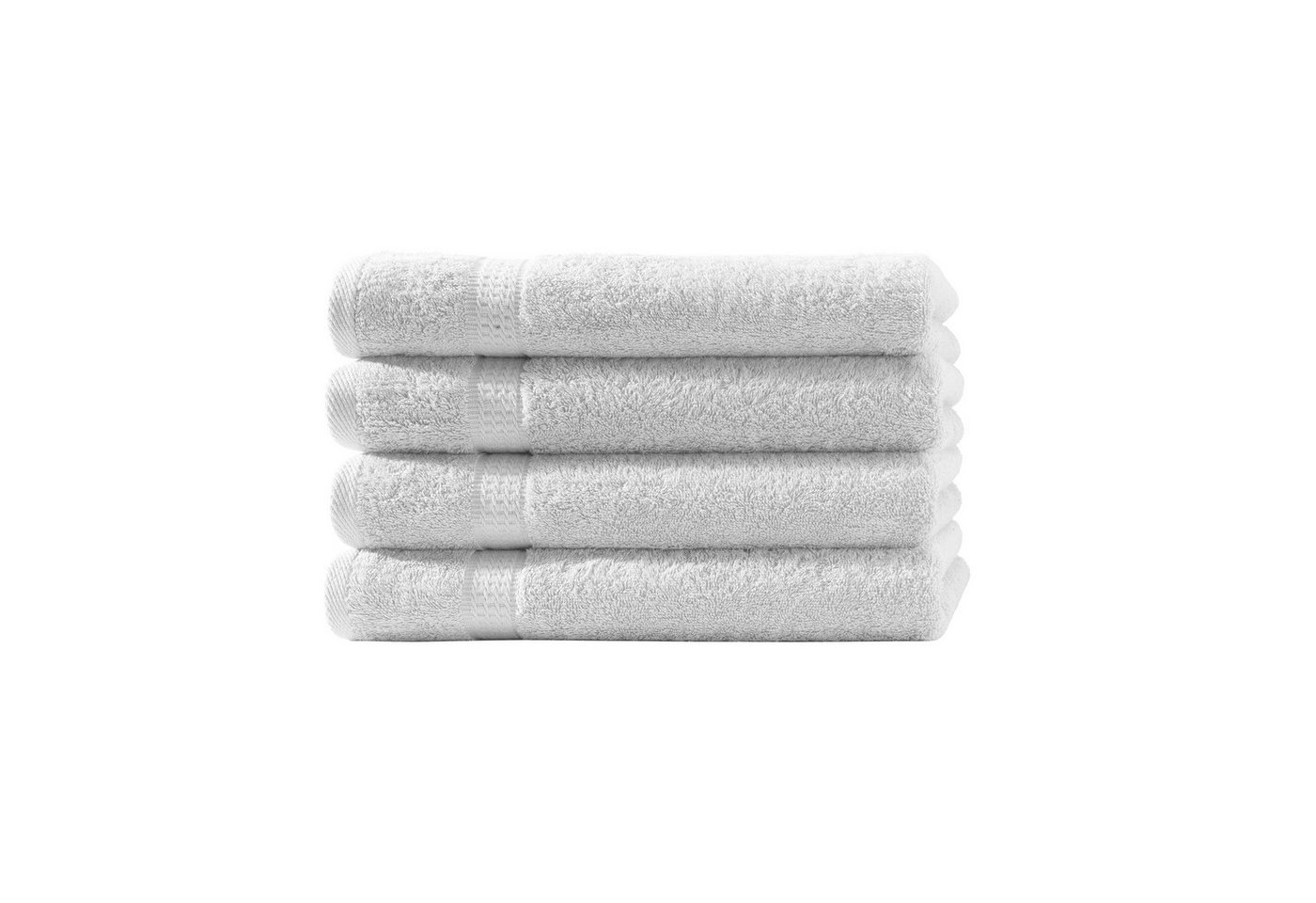 Devior Handtücher 4er Set 50x100 – Flauschige Baumwollhandtücher in Hotelqualität, 100% Baumwolle (Spar-Set), saugstark, schnelltrocknend, pflegeleicht & langlebig mit Bordüre von Devior