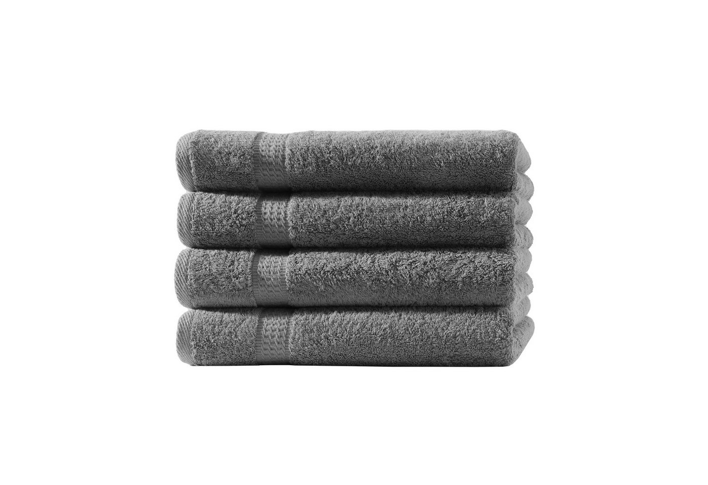 Devior Handtücher 4er Set 50x100 – Flauschige Baumwollhandtücher in Hotelqualität, 100% Baumwolle (Spar-Set), saugstark, schnelltrocknend, pflegeleicht & langlebig mit Bordüre von Devior