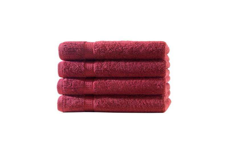 Devior Handtücher 4er Set 50x100 – Flauschige Baumwollhandtücher in Hotelqualität, 100% Baumwolle (Spar-Set), saugstark, schnelltrocknend, pflegeleicht & langlebig mit Bordüre von Devior