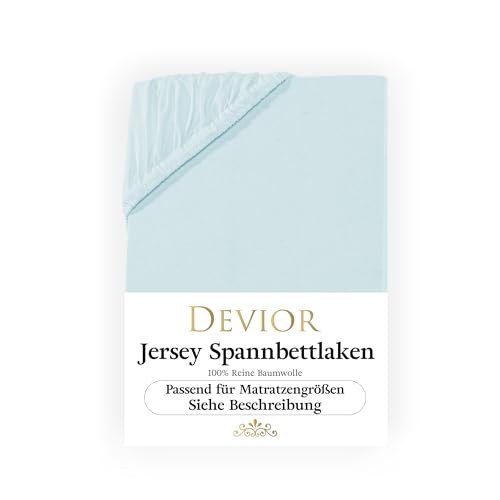 Devior Jersey Spannbettlaken 180x200-200 x 220 Aqua | Bettlaken 100% Baumwolle | für Boxspringbett und Wasserbett | Oeko-TEX Made in Green | Spannbetttücher bis 32cm Matratzenhöhe Gummizug 200 x 220 Devior Jersey Spannbettlaken 180x200-200 x 220 Aqua | Bettlaken 100% Baumwolle | für Boxspringbett und Wasserbett | Oeko-TEX Made in Green | Spannbetttücher bis 32cm Matratzenhöhe Gummizug 200 x 220 von Devior