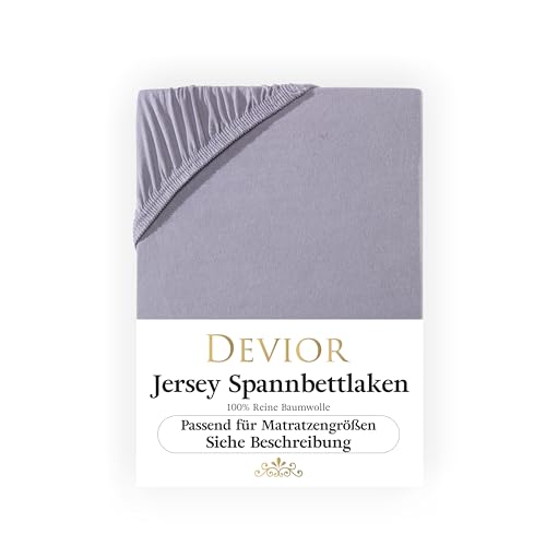 Devior Jersey Spannbettlaken 90x200cm - 100x200cm grau | Bettlaken 100% Baumwolle | bis 22cm Matratzenhöhe Gummizug | Oeko-TEX Made in Green | Spannbetttücher Leintuch Matratzen Bezug 90 x 200 Devior Jersey Spannbettlaken 90x200cm - 100x200cm grau | Bettlaken 100% Baumwolle | bis 22cm Matratzenhöhe Gummizug | Oeko-TEX Made in Green | Spannbetttücher Leintuch Matratzen Bezug 90 x 200 von Devior