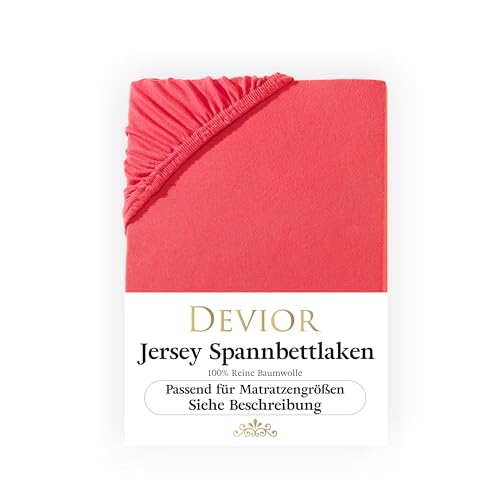 Devior Jersey Spannbettlaken 90x200cm - 100x200cm rot | Bettlaken 100% Baumwolle | bis 22cm Matratzenhöhe Gummizug | Oeko-TEX Made in Green | Spannbetttücher Leintuch Matratzen Bezug 90 x 200 Devior Jersey Spannbettlaken 90x200cm - 100x200cm rot | Bettlaken 100% Baumwolle | bis 22cm Matratzenhöhe Gummizug | Oeko-TEX Made in Green | Spannbetttücher Leintuch Matratzen Bezug 90 x 200 von Devior