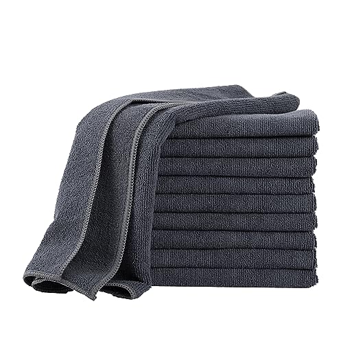 Devior 10er Set Mikrofasertücher 40x40 cm, Anthrazit – Mikrofasertuch für Staubwischen, Oberflächenreinigung, Fensterputzen, Lackpflege & Innenraumreinigung, 80% Polyester, 20% Polyamid von Devior