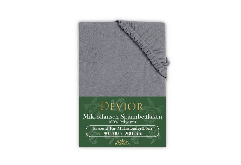 Devior Spannbettlaken Fleece 100% Polyester, kuschelig warmes Winterspannbettlaken, 140 g/m², Fleece, Gummizug: Rundumgummizug, Wärmehaltendes Bettlaken 90 x 200 cm für Standardmatratzen bis 22cm von Devior