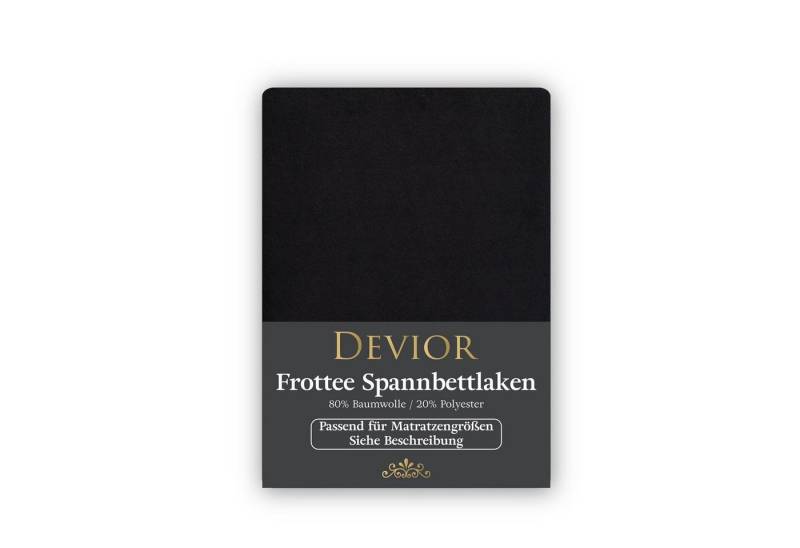Devior Spannbettlaken Frottee 80% Baumwolle 20% Polyester, Winterspannbettlaken mit 160 g/m², Frottee, Gummizug: Rundumgummizug, 180 x 200 cm für Boxspringmatratze bis 32cm, Blickdicht, Einlaufsicher von Devior