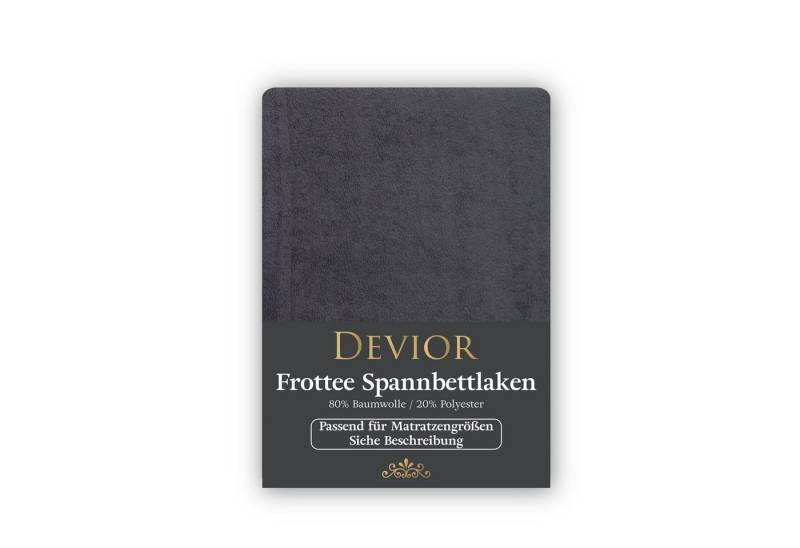 Devior Spannbettlaken Frottee 80% Baumwolle 20% Polyester, Winterspannbettlaken mit 160 g/m², Frottee, Gummizug: Rundumgummizug, 180 x 200 cm für Boxspringmatratze bis 32cm, Blickdicht, Einlaufsicher von Devior