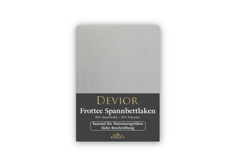Devior Spannbettlaken Frottee 80% Baumwolle 20% Polyester, Winterspannbettlaken mit 160 g/m², Frottee, Gummizug: Rundumgummizug, 180 x 200 cm für Boxspringmatratze bis 32cm, Blickdicht, Einlaufsicher von Devior