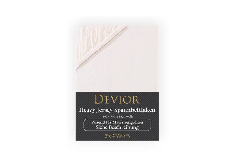 Devior Spannbettlaken Heavy aus 100% Baumwolle mit 160 g/m² - Blickdicht mit Einlaufschutz, Jersey, Gummizug: Rundumgummizug, Laken bis 22cm Matratzenhöhe - Spannbettlaken 90 x 200 cm Blickdicht von Devior