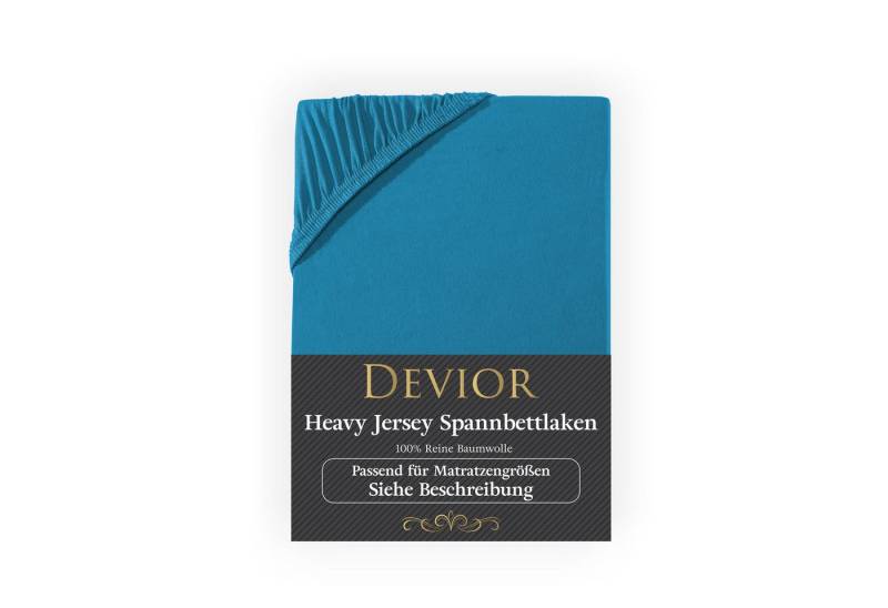 Devior Spannbettlaken Heavy aus 100% Baumwolle mit 160 g/m² - Blickdicht mit Einlaufschutz, Jersey, Gummizug: Rundumgummizug, Laken bis 32cm Matratzenhöhe - Spannbettlaken 140 x 200 cm Blickdicht von Devior