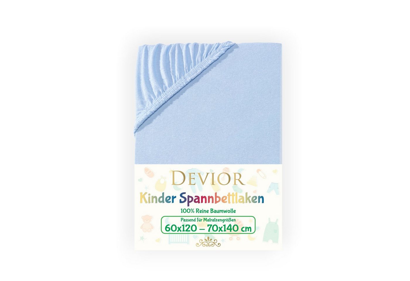 Devior Spannbettlaken Kinder Spannbetttuch 60x120 - 70x140 cm Bettlaken Tuch 100% Baumwolle, Jersey, Gummizug: Rundumgummizug, Matratzen Bezug bis 12cm Matratzenhöhe Devior Spannbettlaken Kinder Spannbetttuch 60x120 - 70x140 cm Bettlaken Tuch 100% Baumwolle, Jersey, Gummizug: Rundumgummizug, Matratzen Bezug bis 12cm Matratzenhöhe von Devior