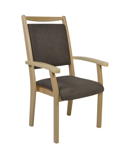 Devita Stuhl für Senioren Kerry mit Rückengriff Verschiedene Sitzhöhen Holzfarbe: Buche hell - Dekor: DB94 Microfaser Braun - Sitzhöhe: 52 cm Devita Stuhl für Senioren Kerry mit Rückengriff Verschiedene Sitzhöhen Holzfarbe: Buche hell - Dekor: DB94 Microfaser Braun - Sitzhöhe: 52 cm von Devita