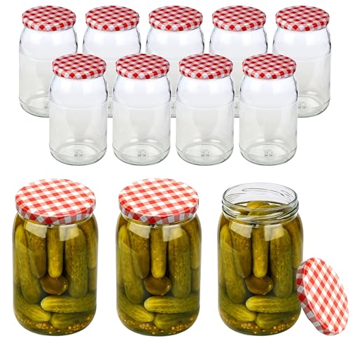Devitre 12 Einmachgläser 900ml mit Schraubdeckel und Etiketten von Devitre