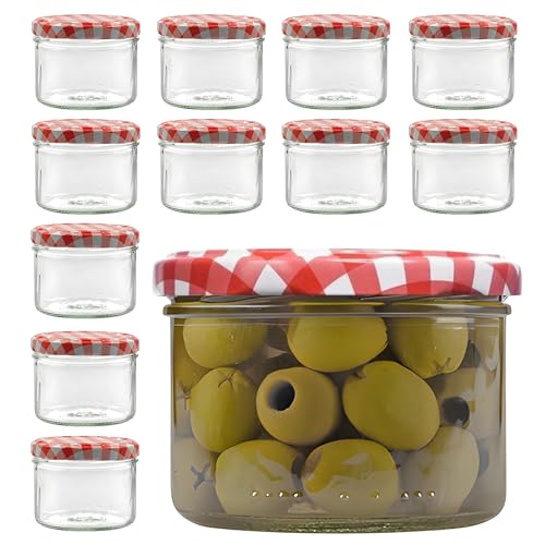 Devitre 12er Set Marmeladengläser 210 ml Einmachgläser mit Deckel und Etiketten von Devitre