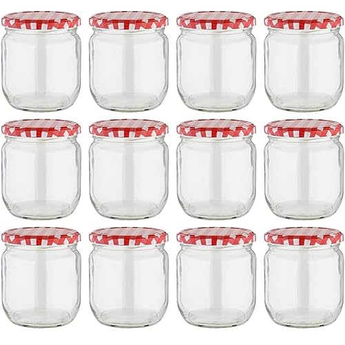 Devitre 12er Set Marmeladengläser 425 ml Einmachgläser mit Deckel + Etiketten von Devitre