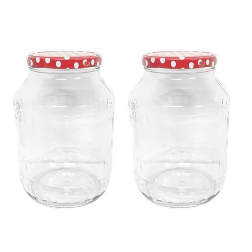 Devitre 2 grosse Einmachgläser 2650 ml Vorratsgläser mit Deckel und Etiketten von Devitre