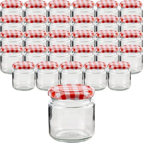 Devitre 30er Set Einmachgläser mit Deckel 210ml kleine Marmeladengläser mit Etiketten von Devitre