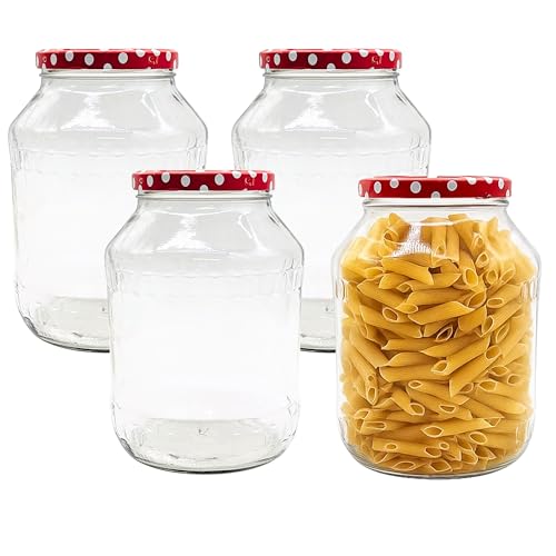 Devitre 4 grosse Einmachgläser 2650 ml Vorratsgläser mit Deckel und Etiketten Devitre 4 grosse Einmachgläser 2650 ml Vorratsgläser mit Deckel und Etiketten von Devitre