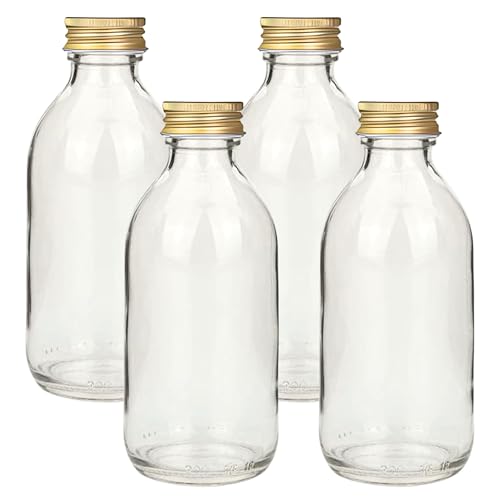 Devitre 4er Set Glasflasche 250 ml mit Deckel und Etiketten von Devitre