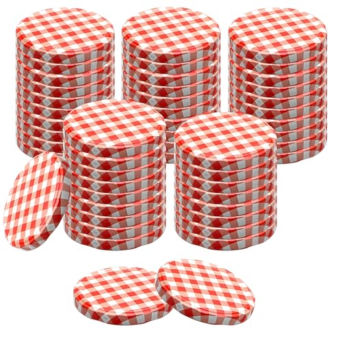 Devitre 50 Twist-Off Deckel 82 mm TO82 Ersatzdeckel rot-weiß Ø 85 mm für Gläser mit Mündung 71-72 mm von Devitre