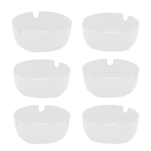 Devitre 6er Set Aschenbecher Ø 8 cm Kunststoff stapelbar Gastro Ascher (Weiß) von Devitre