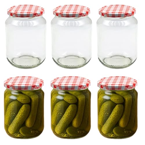 Devitre 6er Set Einmachgläser mit Deckel 720 ml Vorratsgläser mit Etiketten von Devitre