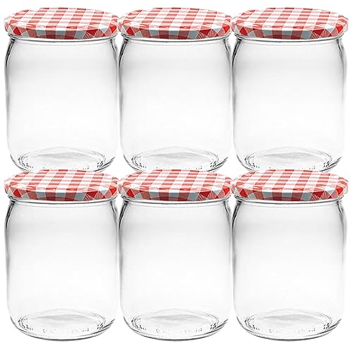 Devitre 6er Set Marmeladengläser 540 ml Einmachgläser mit Deckel + Etiketten von Devitre