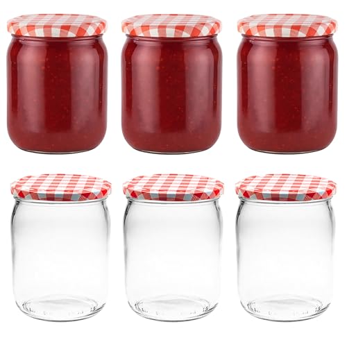Devitre 6er Set Marmeladengläser 540 ml Einmachgläser mit Deckel + Etiketten von Devitre
