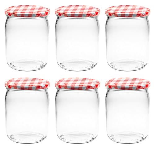 Devitre 6er Set Marmeladengläser 540 ml Einmachgläser mit Deckel + Etiketten von Devitre