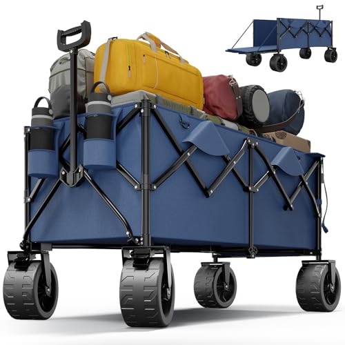 Devoko 332L Bollerwagen Faltbar Sackkarre Klappbar 200KG Belastbar Faltbarer Bollerwagen mit Bremse, Handwagen mit Verstellbarem Griff, Transportwagen Klappbar für Strand Camping Einkauf,Blau Devoko 332L Bollerwagen Faltbar Sackkarre Klappbar 200KG Belastbar Faltbarer Bollerwagen mit Bremse, Handwagen mit Verstellbarem Griff, Transportwagen Klappbar für Strand Camping Einkauf,Blau von Devoko