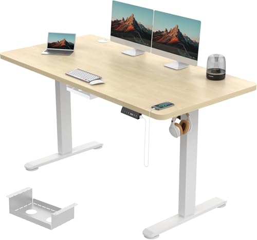 Devoko Elektrisch Höhenverstellbarer Schreibtisch 140x70 cm, 3 Memory-Handsteuerung mit USB, Schreibtisch Höhenverstellbar mit Anti-Kollision-System,Sitz-Stehpult für Büro,Beige & Schwarz Devoko Elektrisch Höhenverstellbarer Schreibtisch 140x70 cm, 3 Memory-Handsteuerung mit USB, Schreibtisch Höhenverstellbar mit Anti-Kollision-System,Sitz-Stehpult für Büro,Beige & Schwarz von Devoko