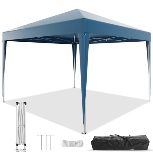 Devoko Faltpavillon Wasserfest 2x2m Pop up Pavillon UV Schutz 50+ Pavillon Faltbar Höhenverstellbar Pavillon Camping Wasserdicht Metallrahmen(Blau,ohne Seitenteile) von Devoko