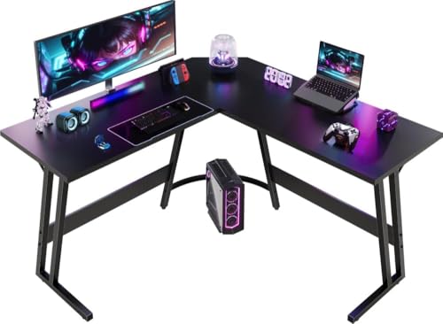 Devoko Gaming Tisch, Computertisch,Eckschreibtisch,Schreibtisch L Form,Gaming Schreibtisch L-förmiger,Groß Pc Ecktisch (Schwarz Mattiert, 120x120cm) von Devoko