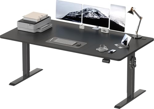 Devoko Höhenverstellbarer Schreibtisch, Elektrischer Schreibtisch Höhenverstellbar Tisch, Steh-Sitz Bürotisch, Computertisch mit Memory-Funktion, Stehpult, Standing Desk, Bürotisch,180 x 80 cm,Schwarz von Devoko