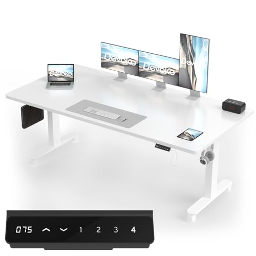 Devoko Höhenverstellbarer Schreibtisch mit 2 Motoren,25mm Einteilige Tischplatte, 200x80 cm Mobiler Elektrisch Computertisch mit Kabel Management, weiß - Perfekte Ergonomie für Dein Büro Devoko Höhenverstellbarer Schreibtisch mit 2 Motoren,25mm Einteilige Tischplatte, 200x80 cm Mobiler Elektrisch Computertisch mit Kabel Management, weiß - Perfekte Ergonomie für Dein Büro von Devoko
