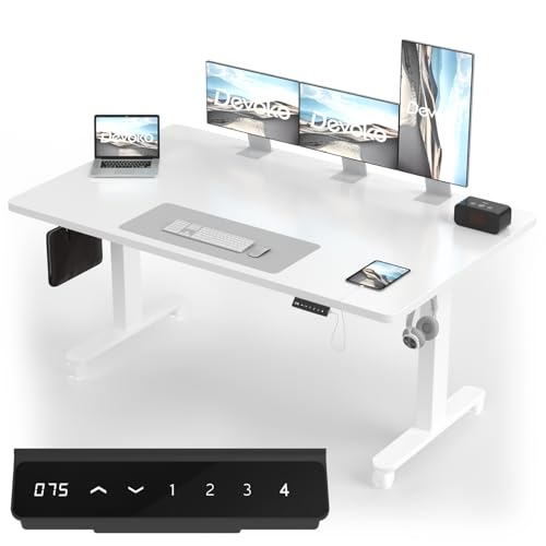 Devoko Höhenverstellbarer Schreibtisch mit 2 Motoren,25mm Einteilige Tischplatte, 160x80 cm Mobiler Elektrisch Computertisch mit Kabel Management, weiß - Perfekte Ergonomie für Dein Büro Devoko Höhenverstellbarer Schreibtisch mit 2 Motoren,25mm Einteilige Tischplatte, 160x80 cm Mobiler Elektrisch Computertisch mit Kabel Management, weiß - Perfekte Ergonomie für Dein Büro von Devoko