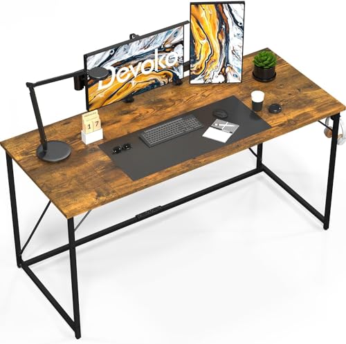 Devoko Schreibtisch Kleiner Tisch Computertisch, 100 x 50 x 75 cm Bürotisch für Arbeitszimmer, Study Table, Industrie-Design Desk, Computertisch Klein für Home, Office, Ahorn von Devoko