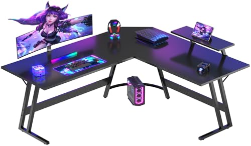Devoko LED Gaming Tisch L Form mit Monitorständer, Eckschreibtisch für Gamer, Gaming Schreibtisch L Form, Groß Pc Computertisch, Schwarz mattiert, 150x130cm Devoko LED Gaming Tisch L Form mit Monitorständer, Eckschreibtisch für Gamer, Gaming Schreibtisch L Form, Groß Pc Computertisch, Schwarz mattiert, 150x130cm von Devoko