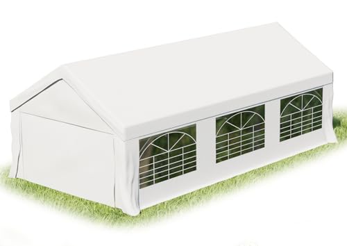 Devoko Partyzelt 3 x 6 m Pavillon Wasserdicht Verzinkter Rahmen, Robustes,Stabiles,UV 50+, Verzinkter Stahlrahmen, Weiß Zelt PVC Plane Hochwertigeszelt Gartenzelt, Festival Zelt von Devoko