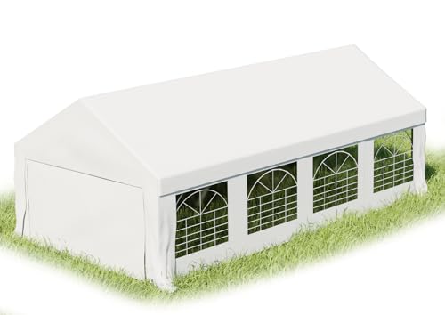 Devoko Partyzelt 4 x 8 m Pavillon Wasserdicht Weiß Zelt PVC Plane Hochwertigeszelt Gartenzelt, Gartenpavillons, Hochzeitspavillons, Gartenzelte, Festival Zelt von Devoko