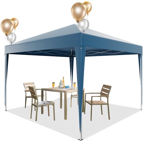 Devoko Pavillon Wasserfest 3x3m Wasserdicht Stabil | Faltpavillon Faltbar Gartenzelt | Pop up Faltbar Partyzelt UV Schutz 50+ | Höhenverstellbar | Metall-Verstrebungen für Camping(Blau) von Devoko