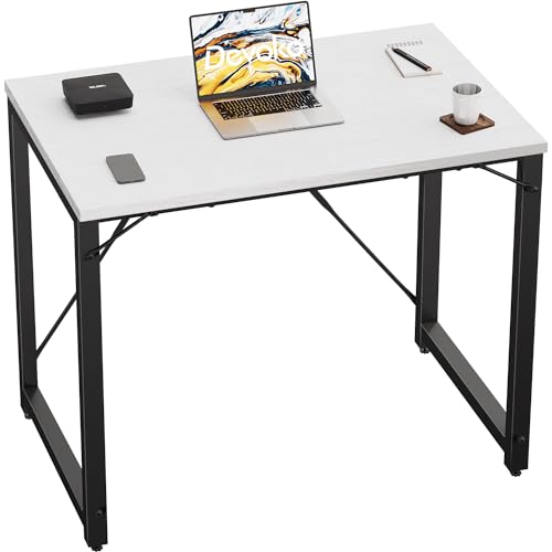 Devoko Schreibtisch Kleiner Tisch Computertisch, 80 x 50 x 75 cm Bürotisch für Arbeitszimmer, Study Table, Industrie-Design Desk, Computertisch Klein für Home, Office, Weißer von Devoko