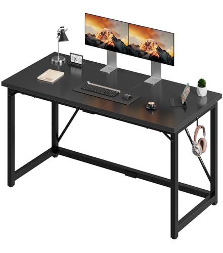Devoko Schreibtisch Tisch Computertisch, 140 x 50 x 75 cm Study Table, Schwarz von Devoko