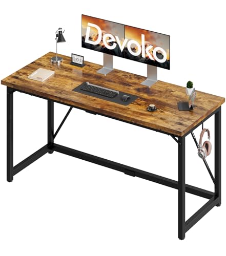 Devoko Schreibtisch Tisch Computertisch, 160 x 50 x 75 cm Bürotisch für Arbeitszimmer, Study Table, Industrie-Design Desk, Computertisch für Home, Vintage braun Devoko Schreibtisch Tisch Computertisch, 160 x 50 x 75 cm Bürotisch für Arbeitszimmer, Study Table, Industrie-Design Desk, Computertisch für Home, Vintage braun von Devoko