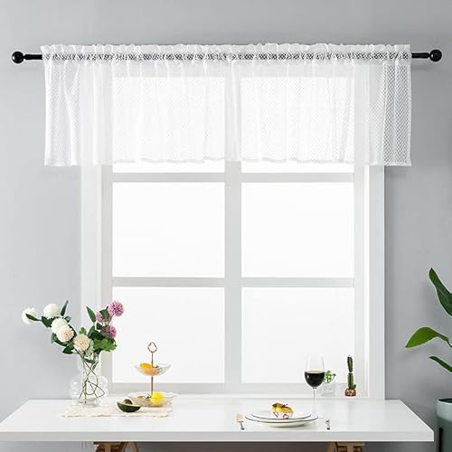 Devola Amerikanische Retro Scheibengardine aushöhlen Spitze Bistrogardine Transparent Unifarbig Kurzgardine Kurzer Küchenvorhang Kleines Fenstervorhang BxH 130x41cm Weiß 1 Stück Devola Amerikanische Retro Scheibengardine aushöhlen Spitze Bistrogardine Transparent Unifarbig Kurzgardine Kurzer Küchenvorhang Kleines Fenstervorhang BxH 130x41cm Weiß 1 Stück von Devola