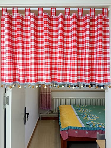 Devola Bistrogardine mit Blickdicht Retro Küchenvorhang mit Landhausstil Kariert Scheibengardine HxB 60x150cm Schlaufen Rot 1er Pack Devola Bistrogardine mit Blickdicht Retro Küchenvorhang mit Landhausstil Kariert Scheibengardine HxB 60x150cm Schlaufen Rot 1er Pack von Devola