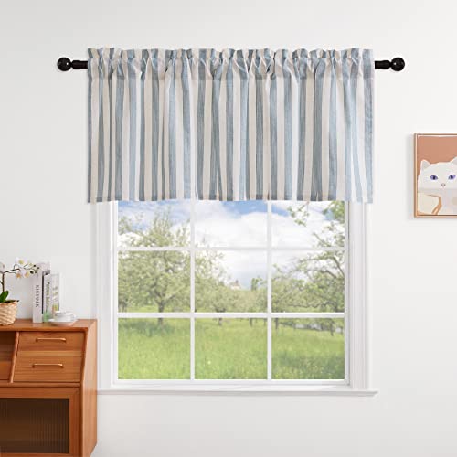 Devola Gestreifte Scheibengardinen leinenoptik kurz gardinen Bistrogardine Halbtransparent mit Streifen klein Fenster gardine küchenvorhang Fenster modern Kurzstore HxB 30x90cm Blau 1 Stück Devola Gestreifte Scheibengardinen leinenoptik kurz gardinen Bistrogardine Halbtransparent mit Streifen klein Fenster gardine küchenvorhang Fenster modern Kurzstore HxB 30x90cm Blau 1 Stück von Devola